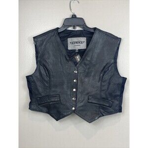 NWT UNIK Premium Women's Motorcycle RIDING VEST Size XXL GENUINE LEATHER